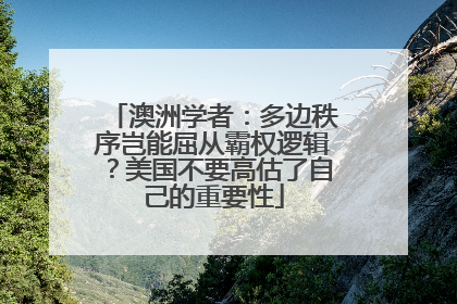 澳洲学者：多边秩序岂能屈从霸权逻辑？美国不要高估了自己的重要性