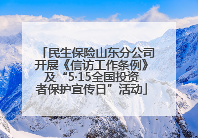 民生保险山东分公司开展《信访工作条例》及“5·15全国投资者保护宣传日”活动