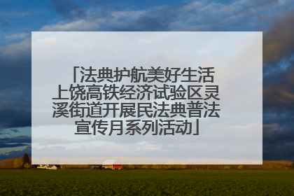 法典护航美好生活 上饶高铁经济试验区灵溪街道开展民法典普法宣传月系列活动