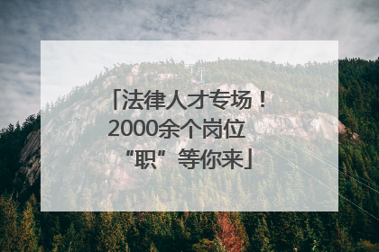 法律人才专场！2000余个岗位“职”等你来
