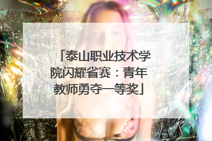 泰山职业技术学院闪耀省赛：青年教师勇夺一等奖