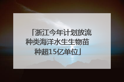 浙江今年计划放流种类海洋水生生物苗种超15亿单位