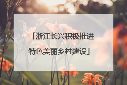 浙江长兴积极推进特色美丽乡村建设
