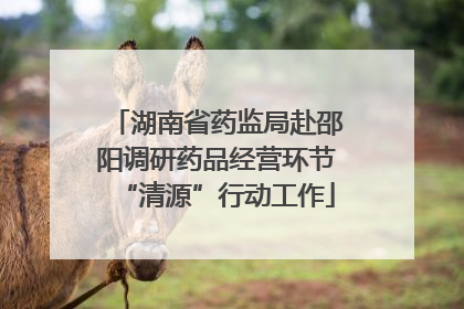 湖南省药监局赴邵阳调研药品经营环节“清源”行动工作
