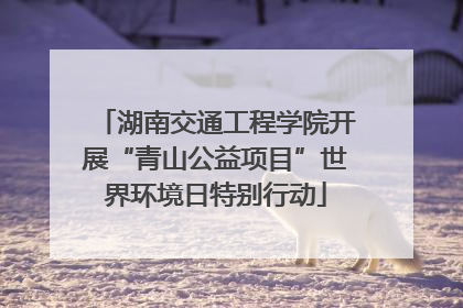 湖南交通工程学院开展“青山公益项目”世界环境日特别行动