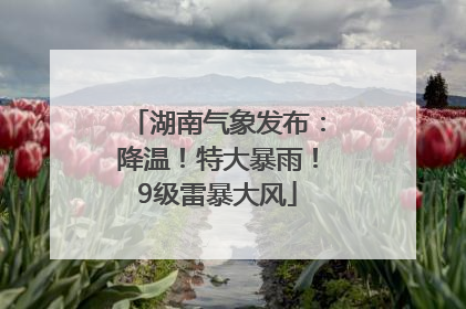 湖南气象发布：降温！特大暴雨！9级雷暴大风