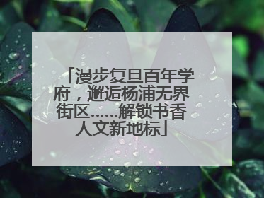 漫步复旦百年学府，邂逅杨浦无界街区……解锁书香人文新地标