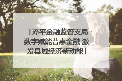 漳平金融监管支局：数字赋能普惠金融 激发县域经济新动能