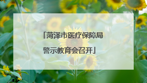 菏泽市医疗保障局警示教育会召开