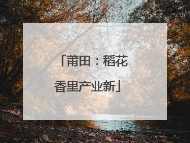 莆田：稻花香里产业新