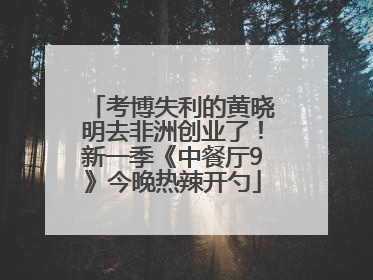 考博失利的黄晓明去非洲创业了！新一季《中餐厅9》今晚热辣开勺