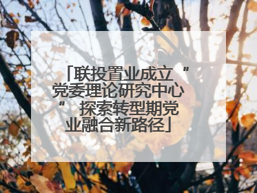 联投置业成立“党委理论研究中心” 探索转型期党业融合新路径