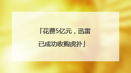 花费5亿元，迅雷已成功收购虎扑