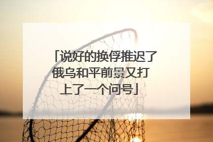 说好的换俘推迟了 俄乌和平前景又打上了一个问号