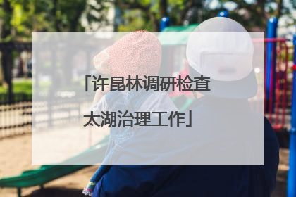 许昆林调研检查太湖治理工作