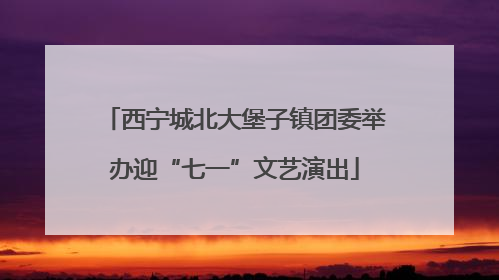西宁城北大堡子镇团委举办迎“七一”文艺演出