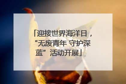 迎接世界海洋日，“无废青年 守护深蓝”活动开展