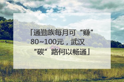 通勤族每月可“赚”80~100元，武汉“碳”路何以畅通