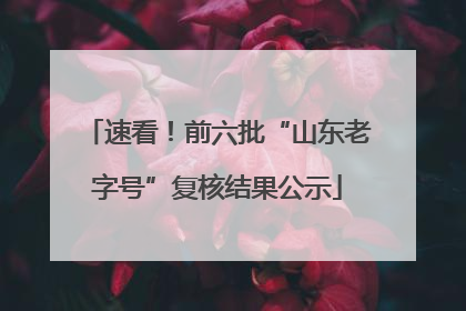 速看！前六批“山东老字号”复核结果公示