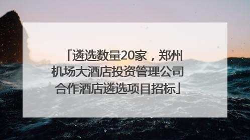 遴选数量20家，郑州机场大酒店投资管理公司合作酒店遴选项目招标