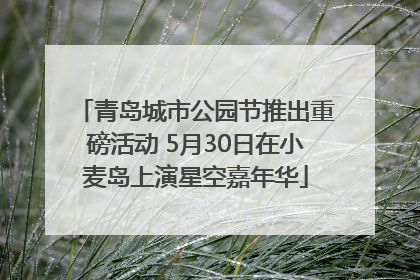 青岛城市公园节推出重磅活动 5月30日在小麦岛上演星空嘉年华