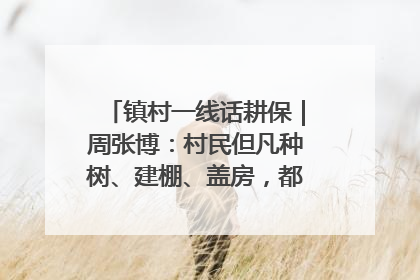 镇村一线话耕保｜周张博：村民但凡种树、建棚、盖房，都要向街道报批