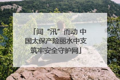 闻“汛”而动 中国太保产险丽水中支筑牢安全守护网