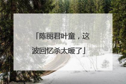 陈丽君叶童，这波回忆杀太暖了