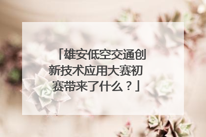 雄安低空交通创新技术应用大赛初赛带来了什么？