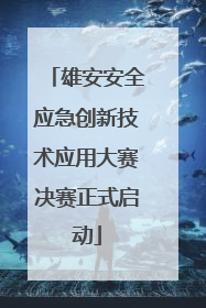 雄安安全应急创新技术应用大赛决赛正式启动