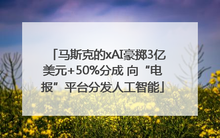 马斯克的xAI豪掷3亿美元+50%分成 向“电报”平台分发人工智能