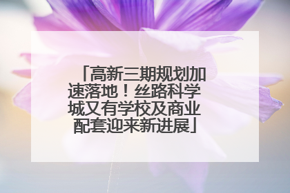 高新三期规划加速落地！丝路科学城又有学校及商业配套迎来新进展