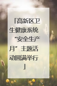 高新区卫生健康系统“安全生产月”主题活动圆满举行