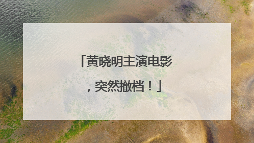 黄晓明主演电影，突然撤档！