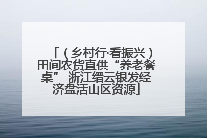 （乡村行·看振兴）田间农货直供“养老餐桌” 浙江缙云银发经济盘活山区资源