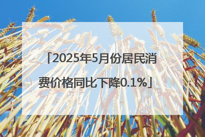 2025年5月份居民消费价格同比下降0.1%