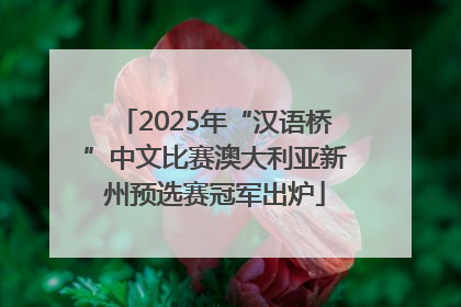 2025年“汉语桥”中文比赛澳大利亚新州预选赛冠军出炉