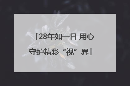28年如一日 用心守护精彩“视”界