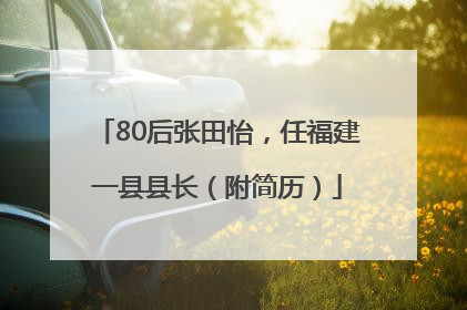 80后张田怡，任福建一县县长（附简历）