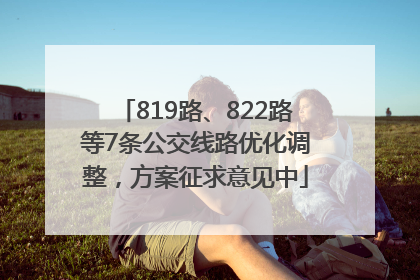 819路、822路等7条公交线路优化调整，方案征求意见中